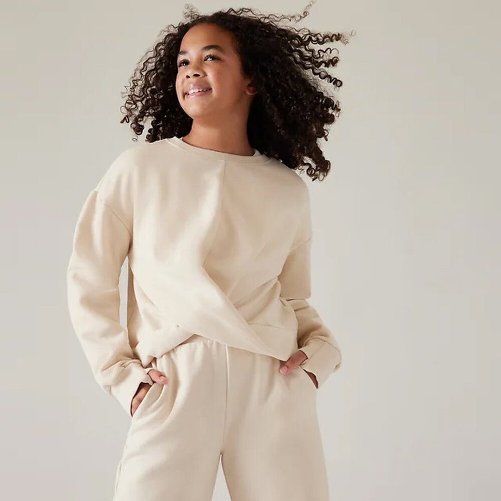 Athleta Girl Retroplush Twist Sweatshirt - Cream